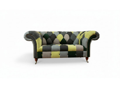 Chesterfield Sofa Couch Upholstered Sofas Classic 2 Seater Leather Textile Colorful