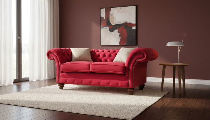 Sofa 2-seater couch design upholstery modern fabric textile bed function couches new