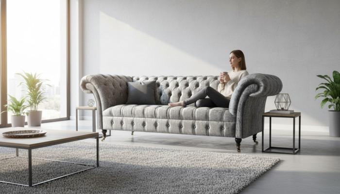 Three-seater living landscape, 3-seater suite design sofa couch, modern couches