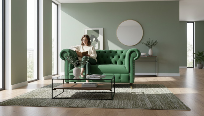 Chesterfield 2-seater designer sofa couch upholstered sofas couches fabric textile