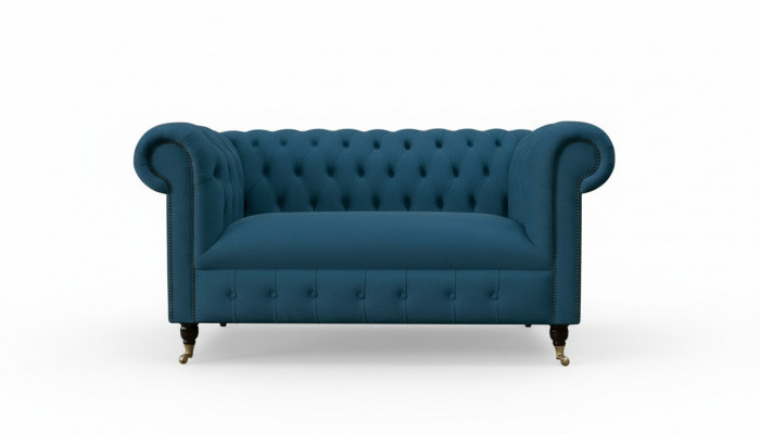 Sofa 2-seater classic Chesterfield blue sofas couches upholstery