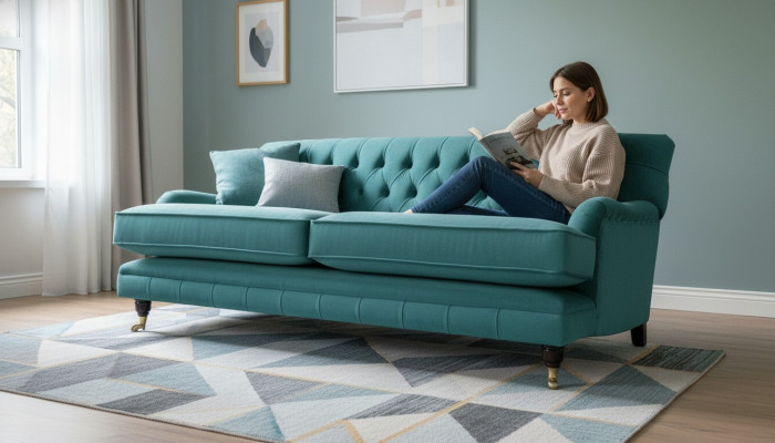 Textile sofa couch upholstery suite 3-seater couches sofas Chesterfield three-seater