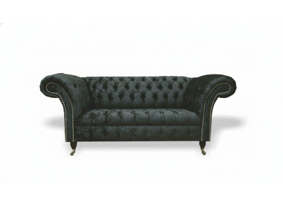 Chesterfield Velvet Club Couch Upholstery 2-Seater Design Fabric Sofas Couches