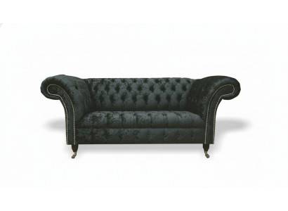 Chesterfield Velvet Club Couch Upholstery 2-Seater Design Fabric Sofas Couches