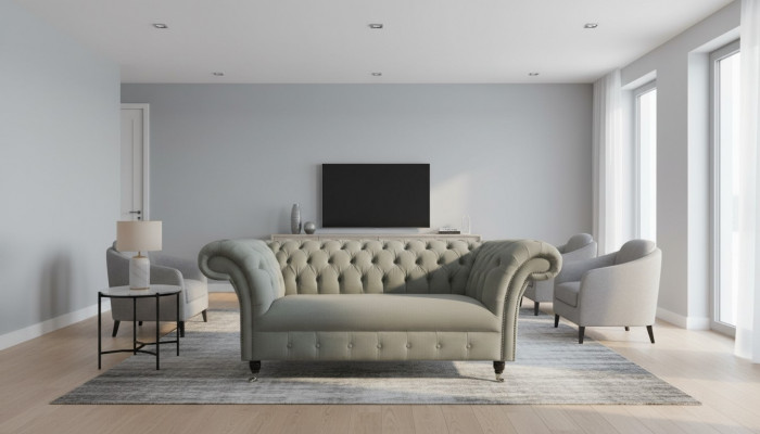 Chesterfield Sofa Couch Upholstered Sofas Classic 2-Seater Leather Fabric Textile New