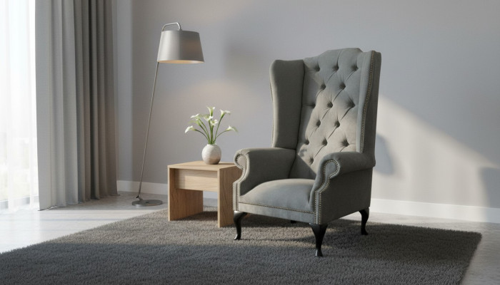 Chesterfield wing armchair upholstered sofas classic chair of premium class new