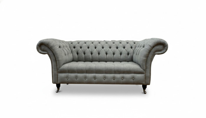 Leather sofa couch two-seater gray furnishing lounge club sofas couches 2-seater