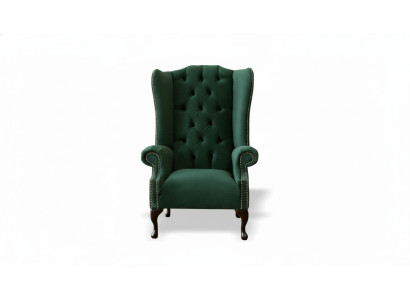 Wingback chair armchair velvet design upholstered sofa Chesterfield textile furniture jvmoebel ®