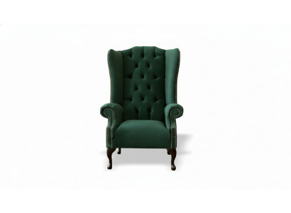 Wingback chair armchair velvet design upholstered sofa Chesterfield textile furniture jvmoebel ®