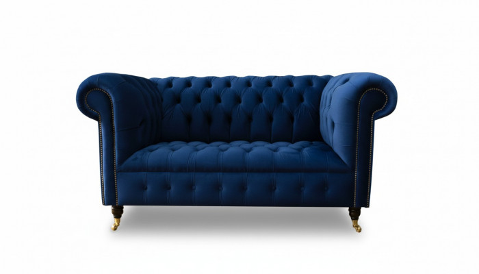 Classic Textile Couch - Velvet Chesterfield Fabric Sofa 2-Seater New jvmoebel ®
