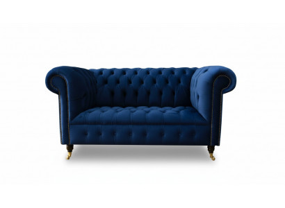 Classic Textile Couch - Velvet Chesterfield Fabric Sofa 2-Seater New jvmoebel ®