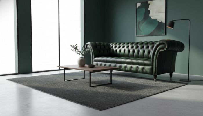 Three-seater Sofa 3-Seater Chesterfield New Couches Antique Green Upholstery Sofas New