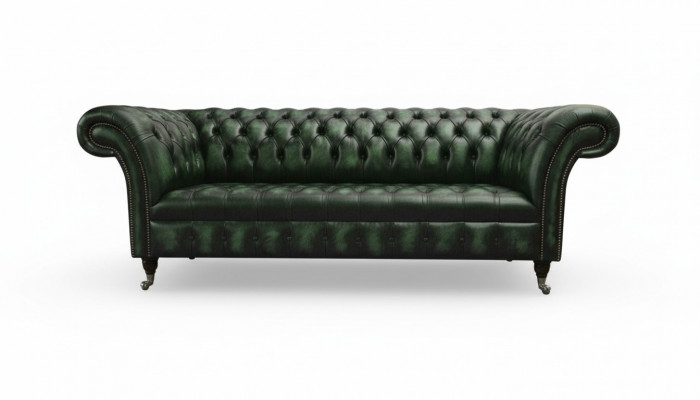 Three-seater Sofa 3-Seater Chesterfield New Couches Antique Green Upholstery Sofas New