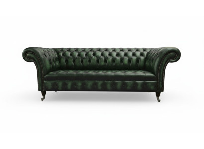Three-seater Sofa 3-Seater Chesterfield New Couches Antique Green Upholstery Sofas New