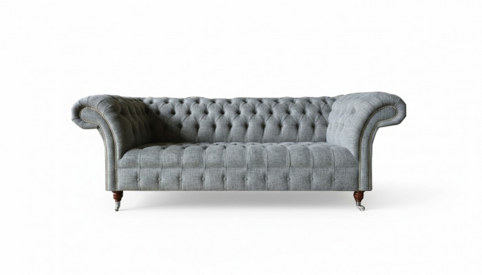 Fabric sofa couch upholstery set 3-seater couches sofas Chesterfield gray velvet