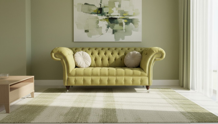 Sofa 2-seater Couch Upholstered Sofas Chesterfield Living Room Design Textile Fabric New
