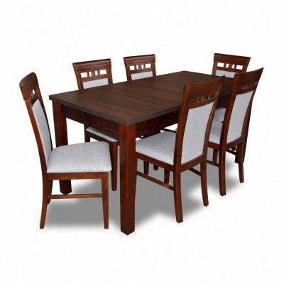 Dining table with 6 chairs dining room set group suite table seating group 7-piece set.