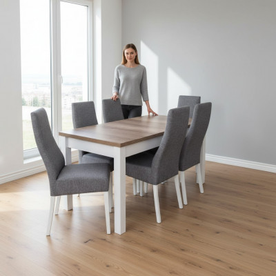 Dining set: dining table with 6 chairs set. Dining set, dining group, 7-piece set.