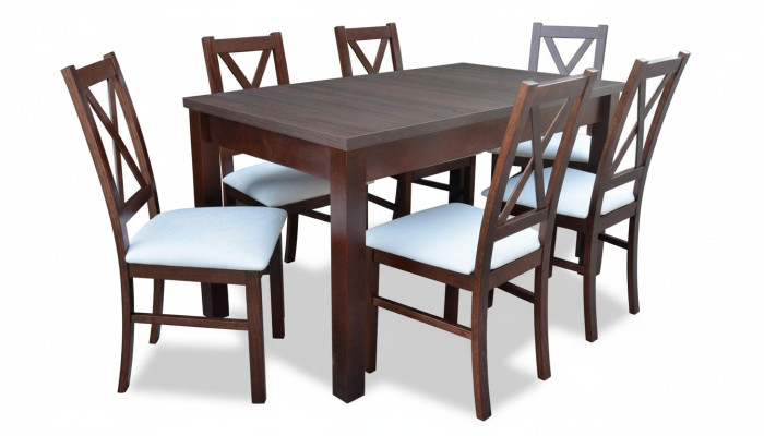 Complete dining room set, table with 6 armchairs, luxury dining set, 7 pieces.