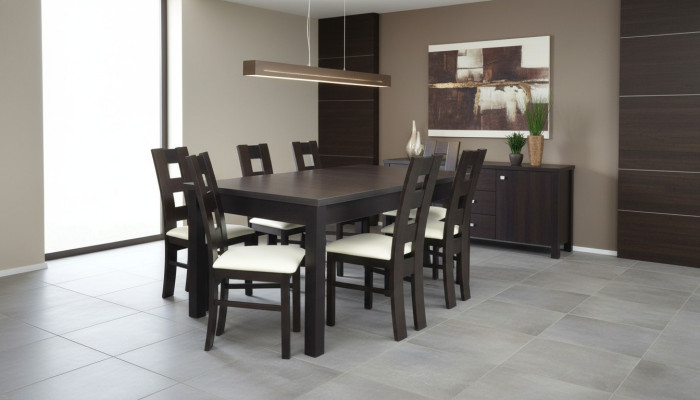 Dining room design furniture chair group table 6 armchairs set suite new 7 pieces.