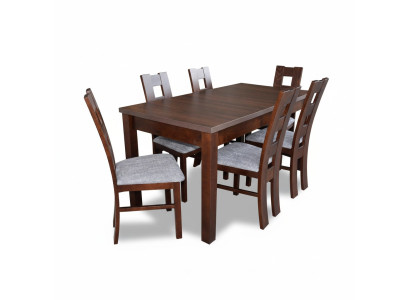 Designer furniture wood table seat dining room 6x chairs 7-piece set solid wood ensemble