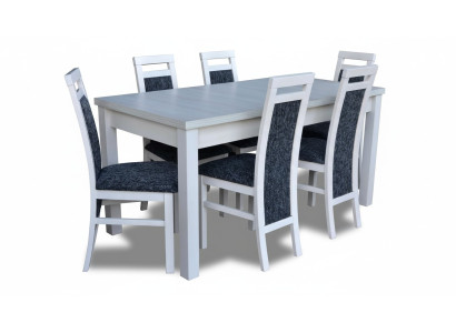 Dining room table set dining table chair set 7-piece leather wood chairs new