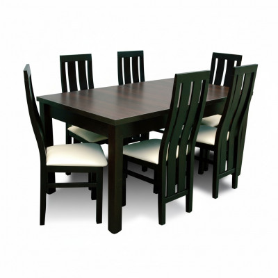 Dining Table Dining Room Complete Set 6x Chairs Set Dining Group Wood Table Tables 7-piece Set
