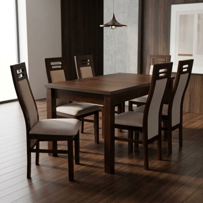 Wood Dining Table 6 Chairs Set Suite Room Group 7 Pieces Tables Armchairs New