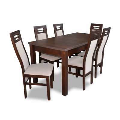 Wood Dining Table 6 Chairs Set Suite Room Group 7 Pieces Tables Armchairs New