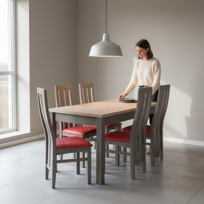 Complete set dining table 6x chairs dining room set dining group table tables 7-piece new