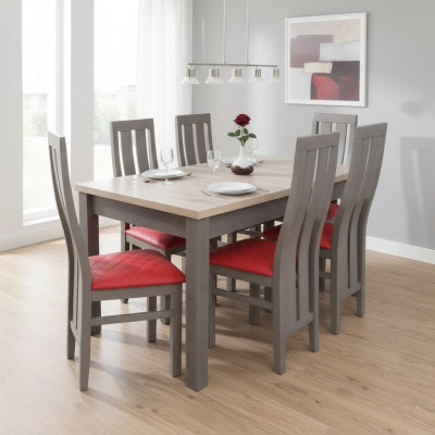 Complete set dining table 6x chairs dining room set dining group table tables 7-piece new