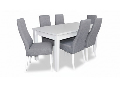 Complete set dining table with 6 chairs, dining room dining group, wood table, 7-piece new