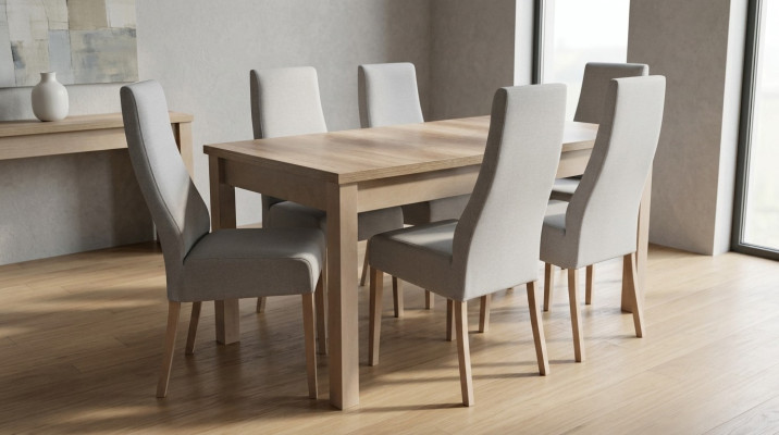 Complete dining room set armchair table 6x chairs luxury dining group set 7-piece