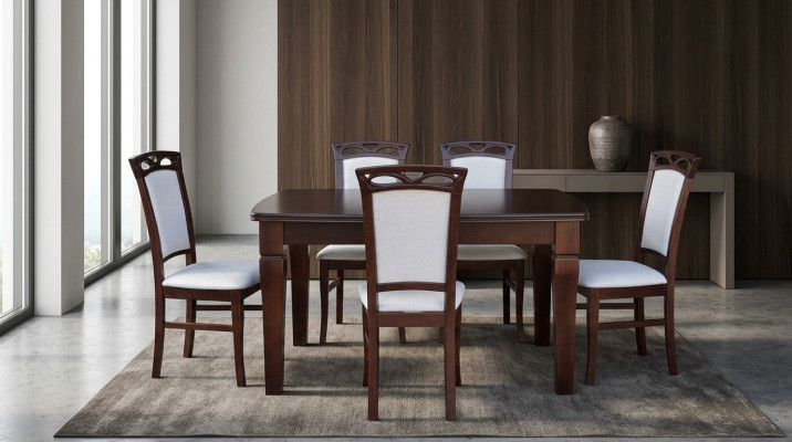 Dining room wooden tables dining set chair group new table 6 design chairs 7-piece set
