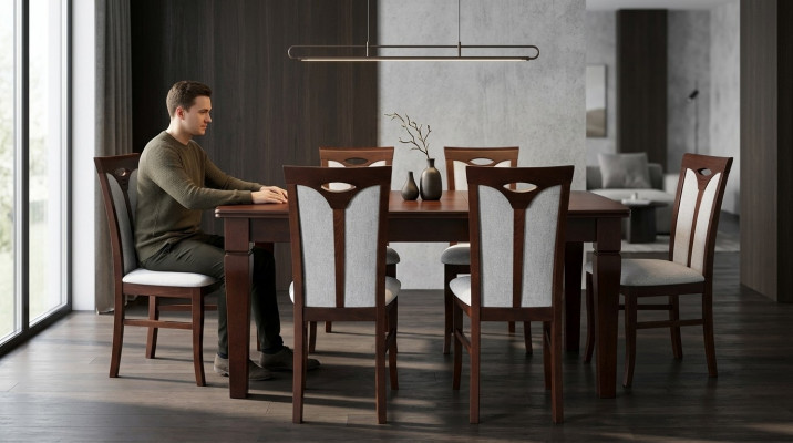 Dining set dining table 6 x chair set classic table dining group 7-piece set.