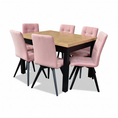 Luxury dining room set design 7-piece: Table + 6 chairs, armchairs, furniture