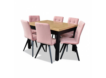 Luxury dining room set design 7-piece: Table + 6 chairs, armchairs, furniture