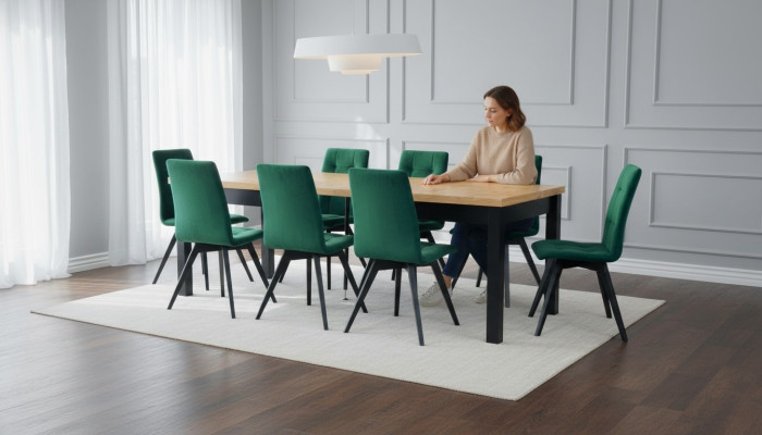 Dining Room Set Luxury Table 6x Chairs Dining Chairs Suite 7-piece Group New