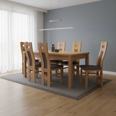 Dining room 6x armchairs 7-piece set classic suite dining table chair group luxury