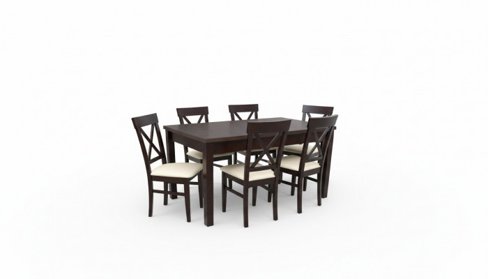 Complete Set Dining Table with 6x Chairs Dining Room Dining Group Stone Set Table 7-piece