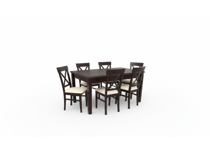 Complete Set Dining Table with 6x Chairs Dining Room Dining Group Stone Set Table 7-piece