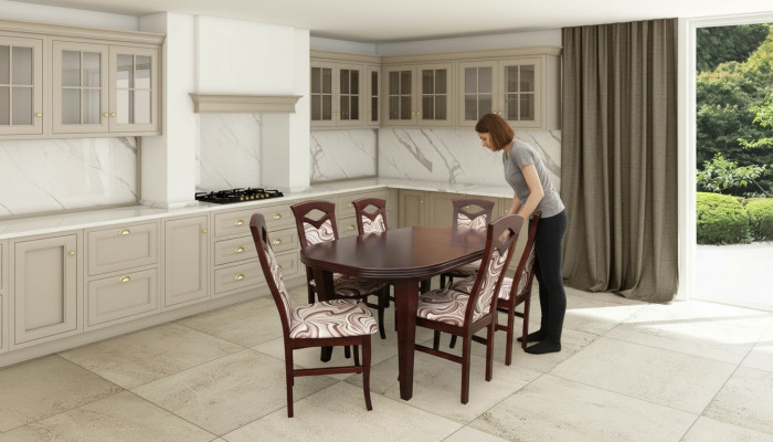Modern 7-piece dining room set classic table with 6 chairs chair group