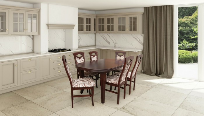 Modern 7-piece dining room set classic table with 6 chairs chair group