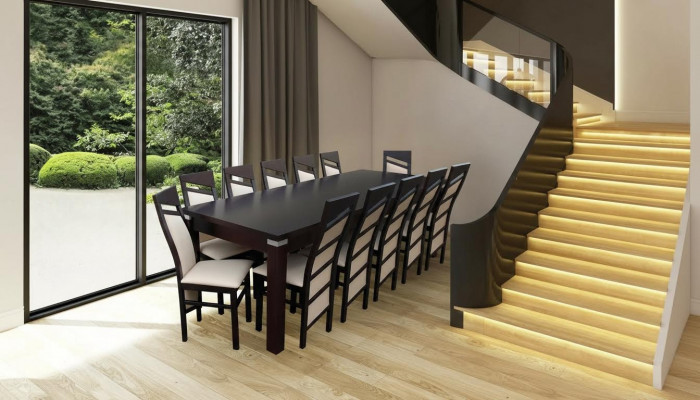 Complete set dining table chair 12x chairs dining room dining set wood tables 13-piece