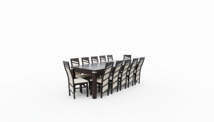 Complete set dining table chair 12x chairs dining room dining set wood tables 13-piece