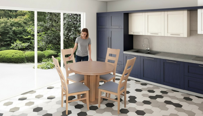 Dining table with 4 chairs dining set wooden table 5-piece group assembly