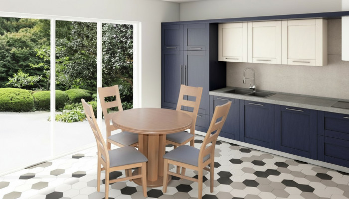 Dining table with 4 chairs dining set wooden table 5-piece group assembly