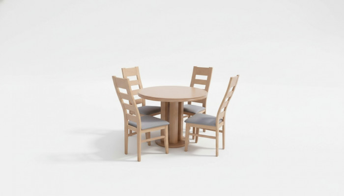 Dining table with 4 chairs dining set wooden table 5-piece group assembly