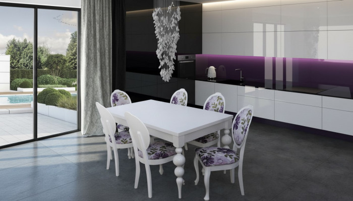 Dining table 6x chairs dining group dining room set classical table 7-piece set chair new
