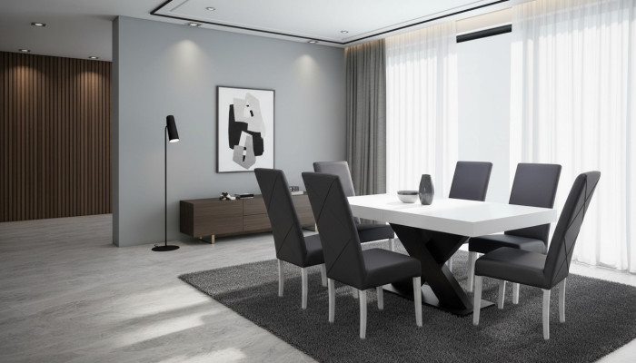 Dining room set display cabinet dining table 6x chair suite table group 7-piece set modern